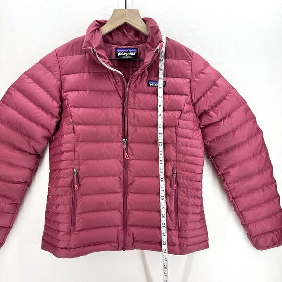 Patagonia Women's Down Sweater Jacket Puffer Coat Full Zip Pink Size Small Warm - Picture 7 of 14